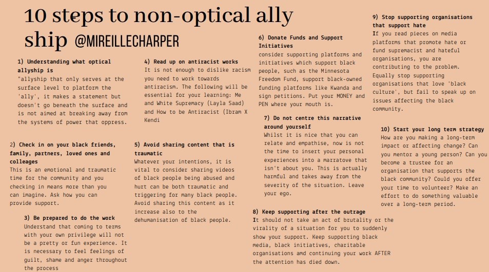 10 steps to non-optical allyship